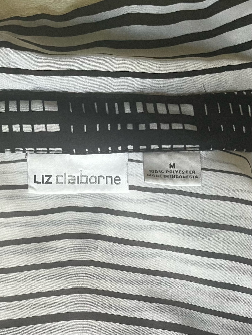 Liz Claiborne Black & White Striped Women's Shirt